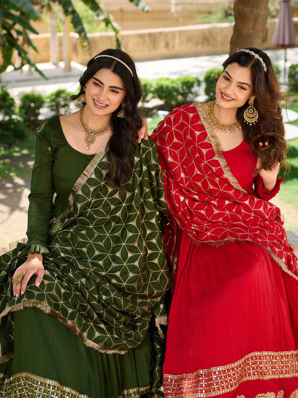 Pragnika Pure Silk Embroidered Gown with Dupatta