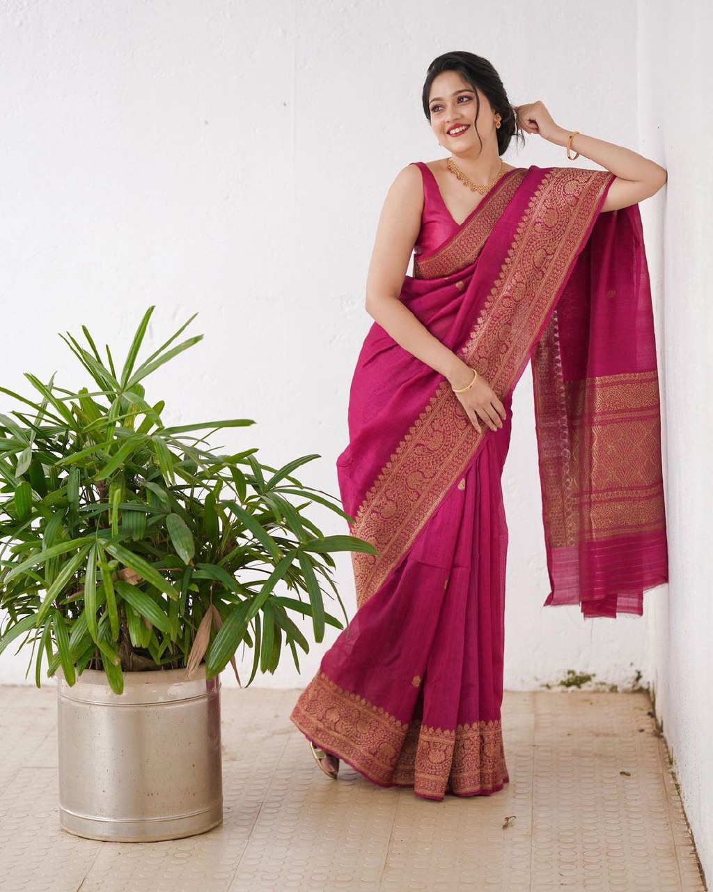 Gargi Pink Pure Banarasi Silk Saree