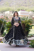 Vrinda black sequins embroidered lehenga set