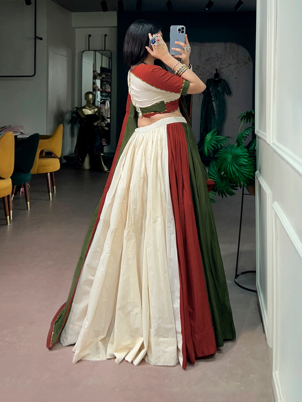 Varsha Multicolor Cotton Gamthi Lehenga