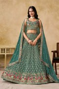 Sakhi Blue Soft Georgette with Sequins Zari Resham and Badla Embroidery Work Lehenga Choli