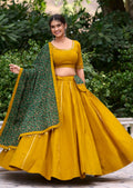 Yellow Pure Cotton Coin Lace Border Lehenga Choli with Purse
