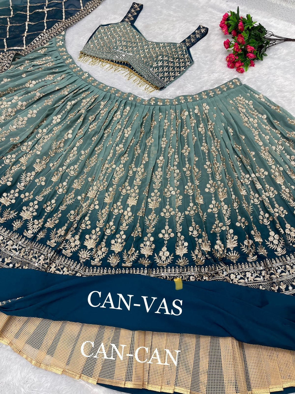 Radiant exquisite bridal lehenga choli set with sequin embroidery