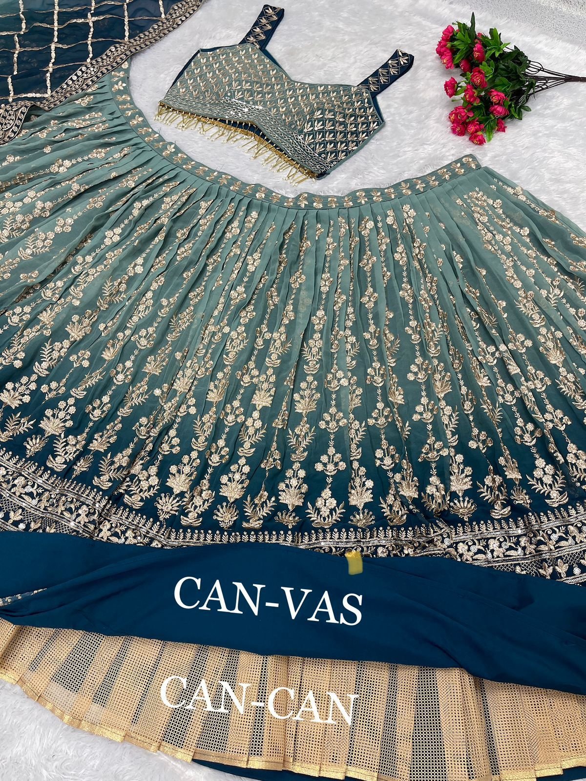 Radiant exquisite bridal lehenga choli set with sequin embroidery